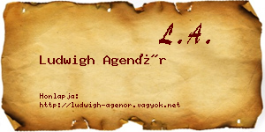 Ludwigh Agenór névjegykártya